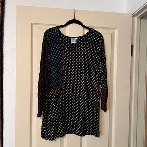 Marketplace of India dotted patchwork top, Med